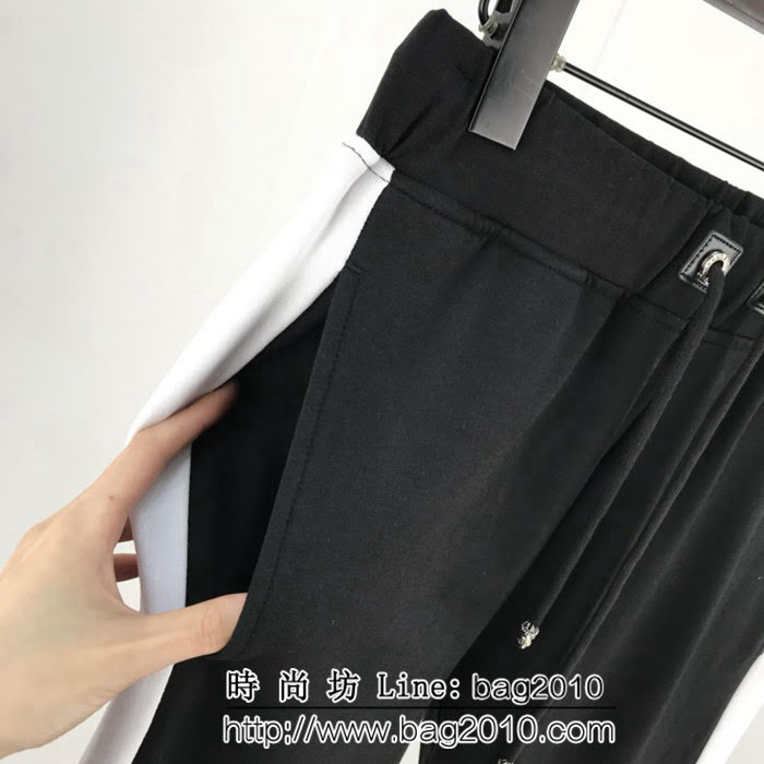 Chrome hearts 克羅心 19FW早春新款 側邊黑白撞色 男款衛褲 ydi2110